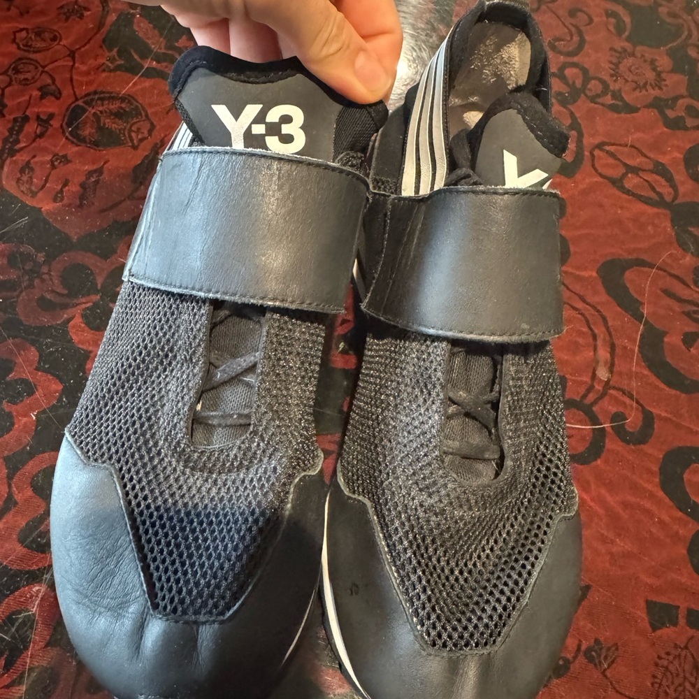 Y-3 Black Mesh Strap Sneakers